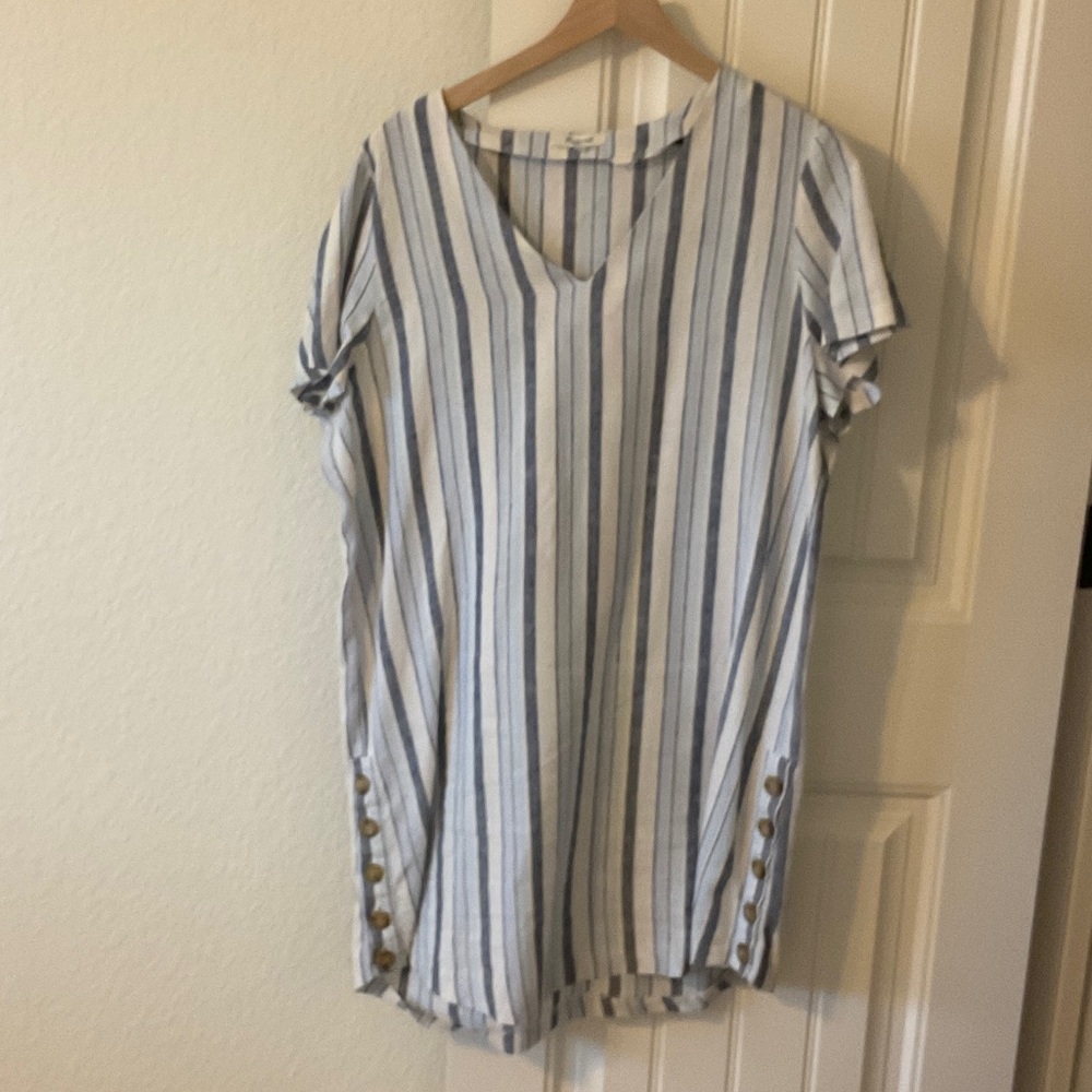 Madewell Blue and White Striped Top